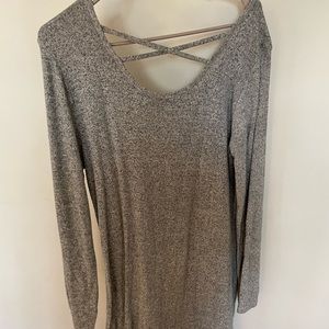 Winter sweater dress in gray
